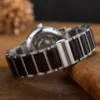 Handmade Natural Ebony Stainless Steel Premium Skeleton Mechanical Wooden Watches For Men