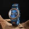 Wooden Watches For Men Zebra Wood Blue