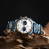 Wooden Watch Handcrafted White Dial Chronograph Calendar in Natural Zebrawood - Artisan 44MM_4 Wooden Watch Handcrafted White Dial Chronograph Calendar In Natural Zebrawood - Artisan 44Mm