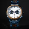 Wooden Watch Handcrafted White Dial Chronograph Calendar in Natural Zebrawood - Artisan 44MM_8 Wooden Watch Handcrafted White Dial Chronograph Calendar In Natural Zebrawood - Artisan 44Mm