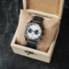 Wooden Watch Handcrafted White Dial Chronograph Calendar in Natural Zebrawood - Artisan 44MM_9 Wooden Watch Handcrafted White Dial Chronograph Calendar In Natural Zebrawood - Artisan 44Mm