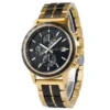 Engraved Wooden Watches Classic Handmade Mens Wood Watches Ebony Wood Chronograph Gold 44Mm