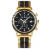 Engraved Wooden Watches Classic Handmade Mens Wood Watches Ebony Wood Chronograph Gold 44Mm