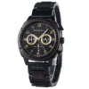 Handmade Chronograph Wood Watch Natural Ebony Wood Black - Artisan 44Mm