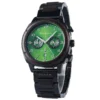Handmade Chronograph Wooden Watch Natural Ebony wood Green - Artisan 44MM (3) Handmade Chronograph Wooden Watch Natural Ebony Wood Green - Artisan 44Mm