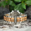 Whiskey Barrel Wood Watch American Oak Wood Handmade Classic Black Chronograph