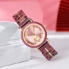Amalfi Purple Heart Wood Watch Pink Quartz 34Mm