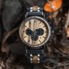 Stromboli-Zebrawood-Ebony-S09X-1 Engraved Wooden Watches Handcrafted Zebrawood &Amp; Ebony Black Groomsmen Gifts - Stromboli